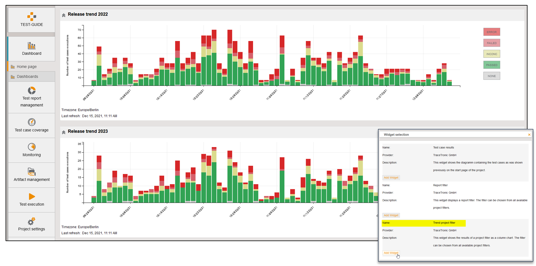 ProjectFilterTrendViewWidget