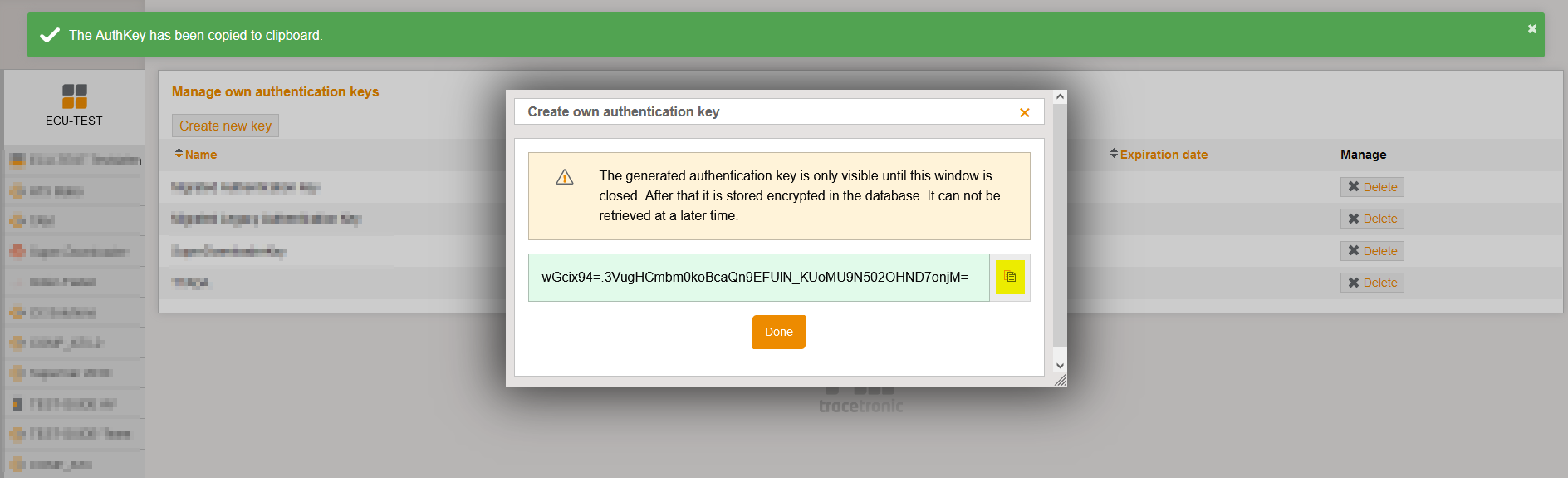 AuthenticationKeyToClipboard