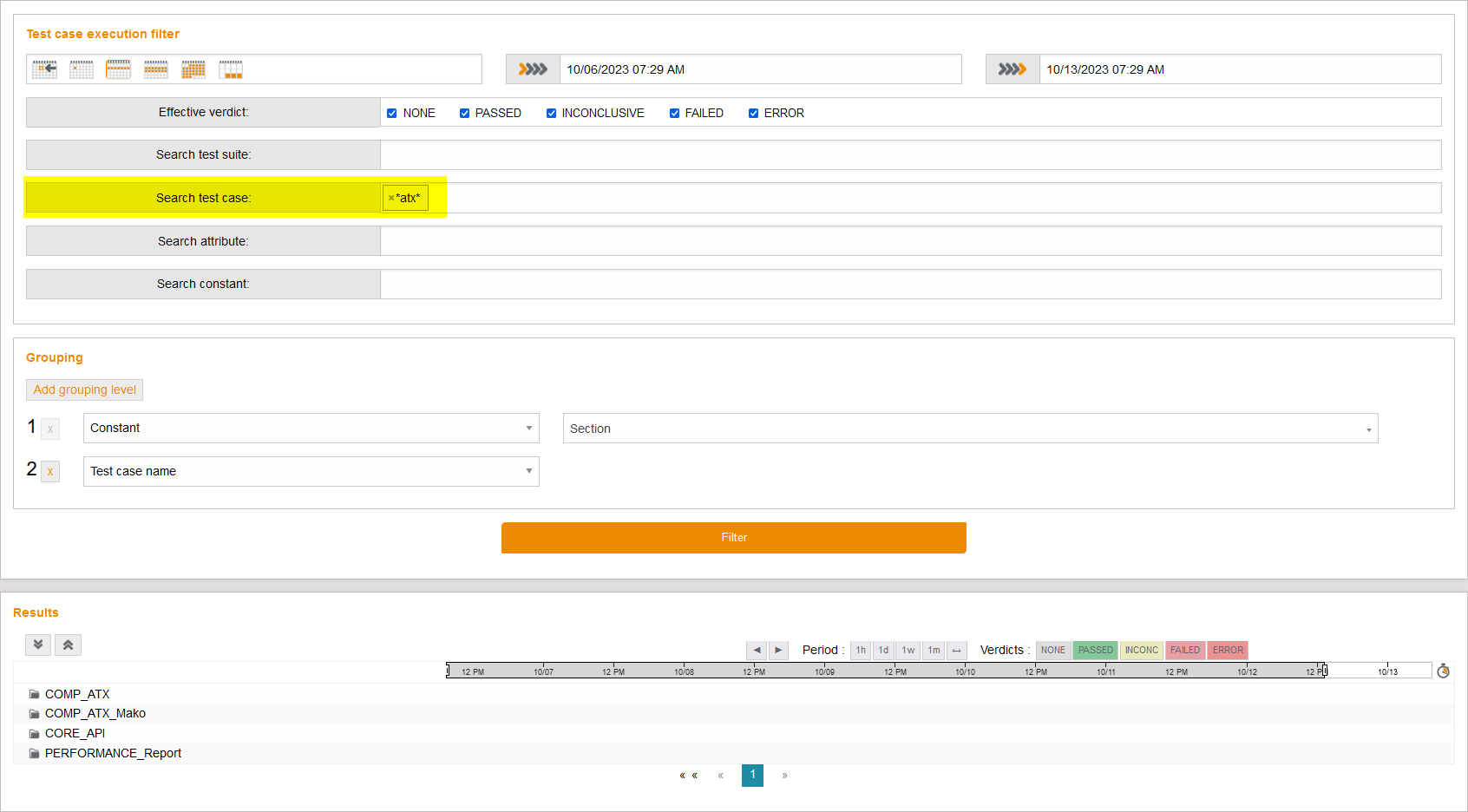 GroupFilterOnTestCaseName