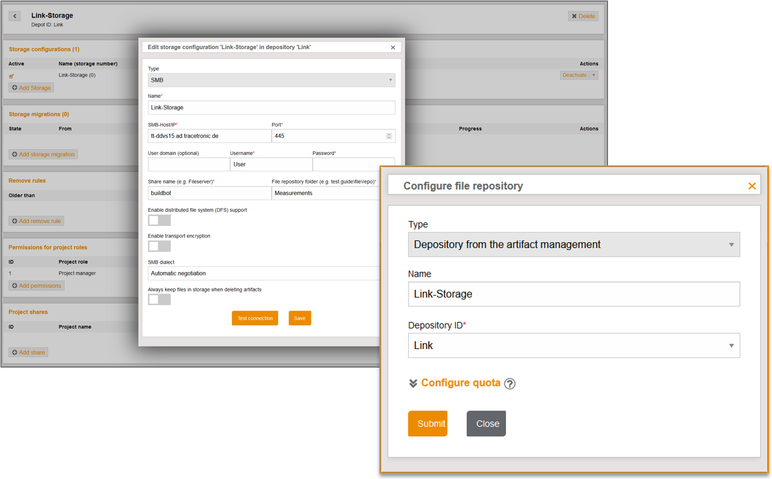 LinkStorageTestGuideConfiguration