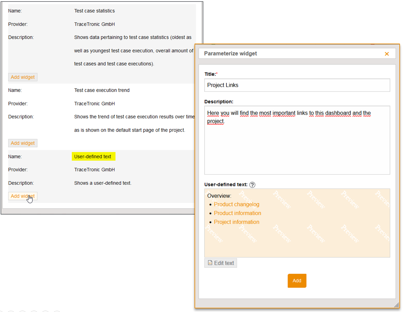DashboardHtmlTextWidget