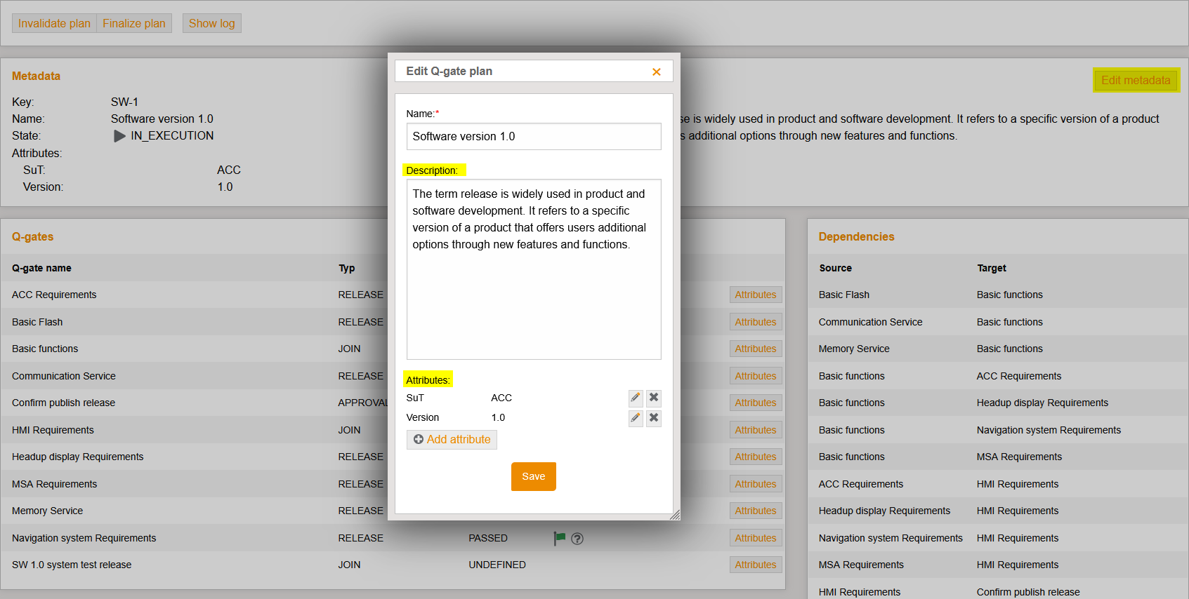 QualityGatePlanDescribtionAndAttributes