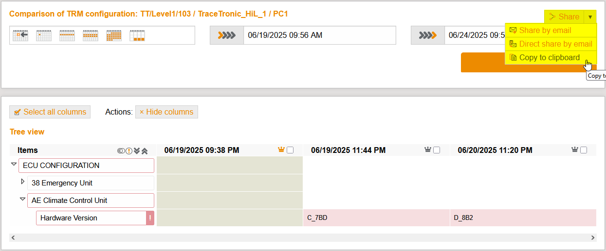ti ShareTrmConfigurationHistory