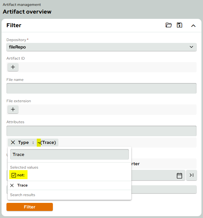av ArtifactAttributeFilterNegation