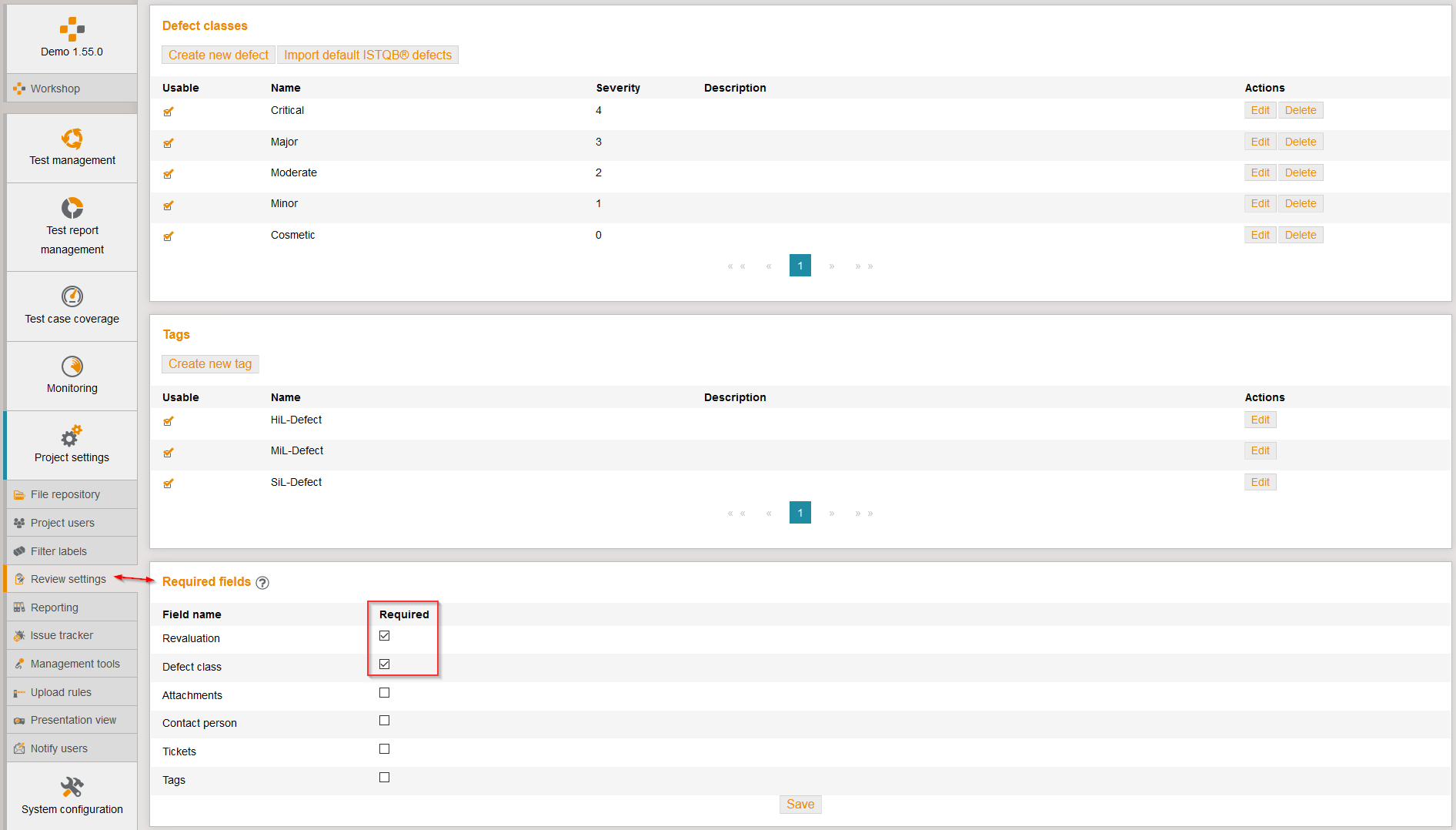 ReviewRequiredFieldSettings