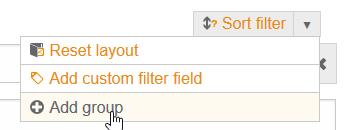 FilterGroups AddNewOption
