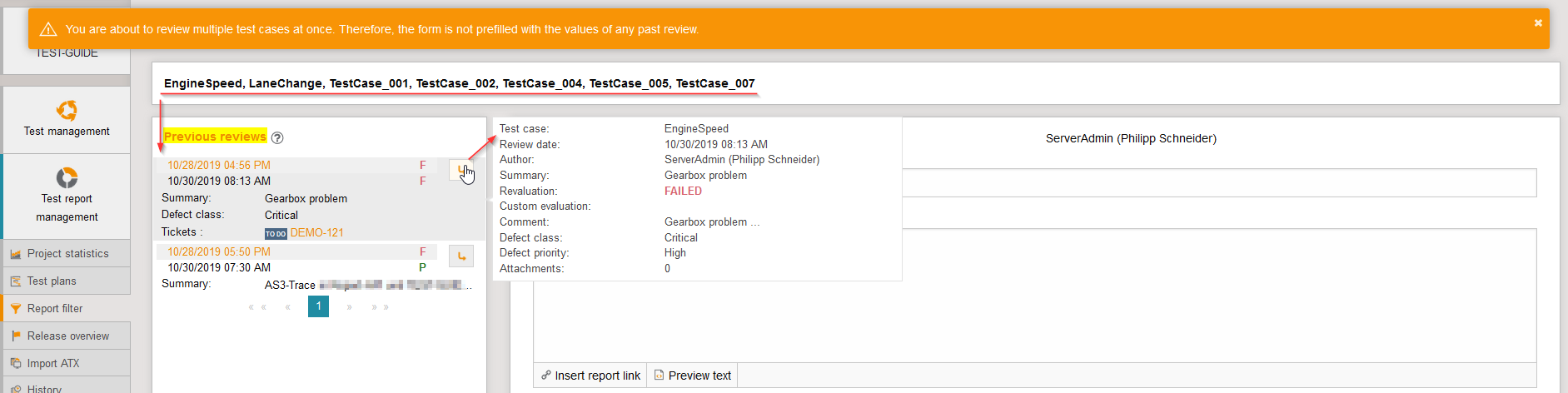 BulkReviewPreviousReviews