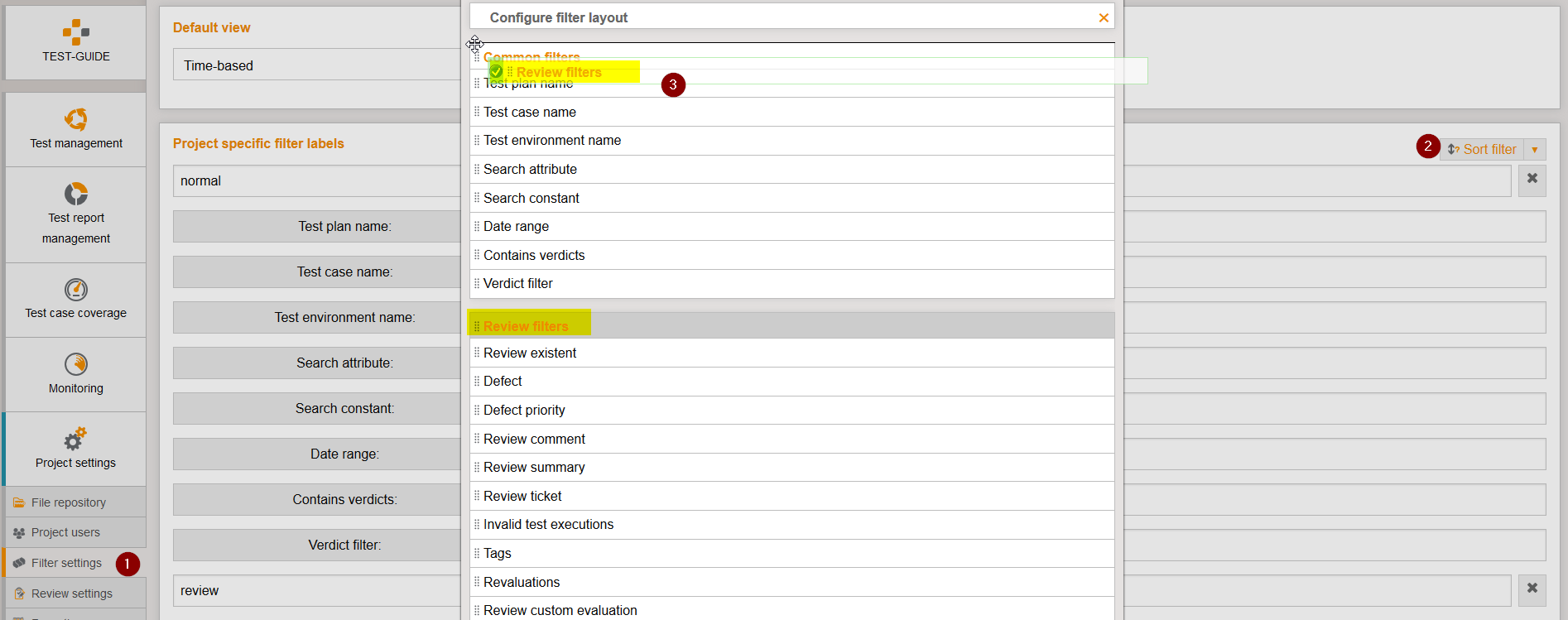 SortGroupFilterLabels