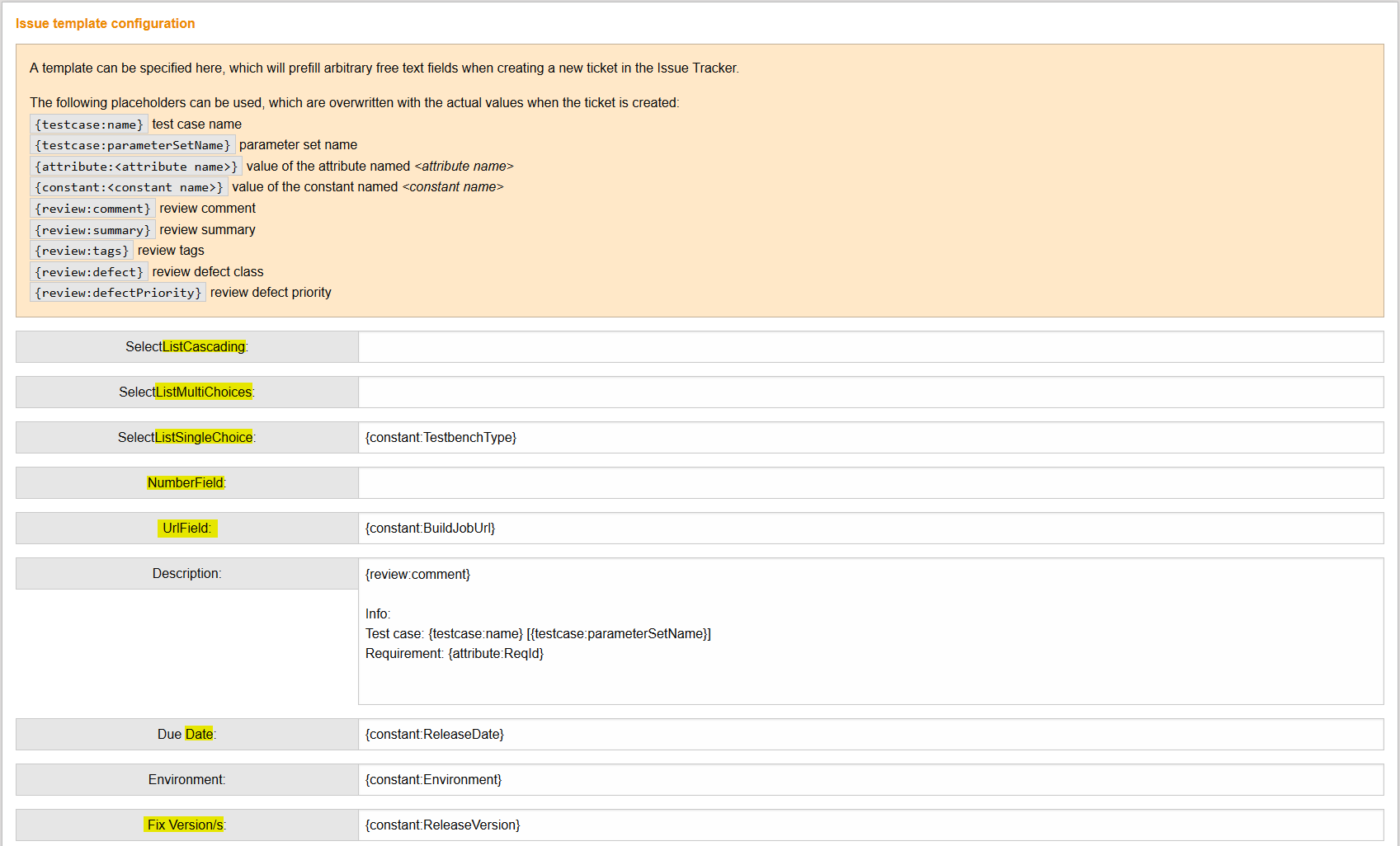 JIraIssueTemplateConfig
