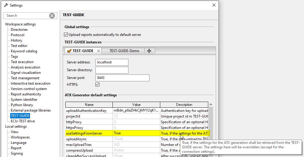 ET SettingsFromServer
