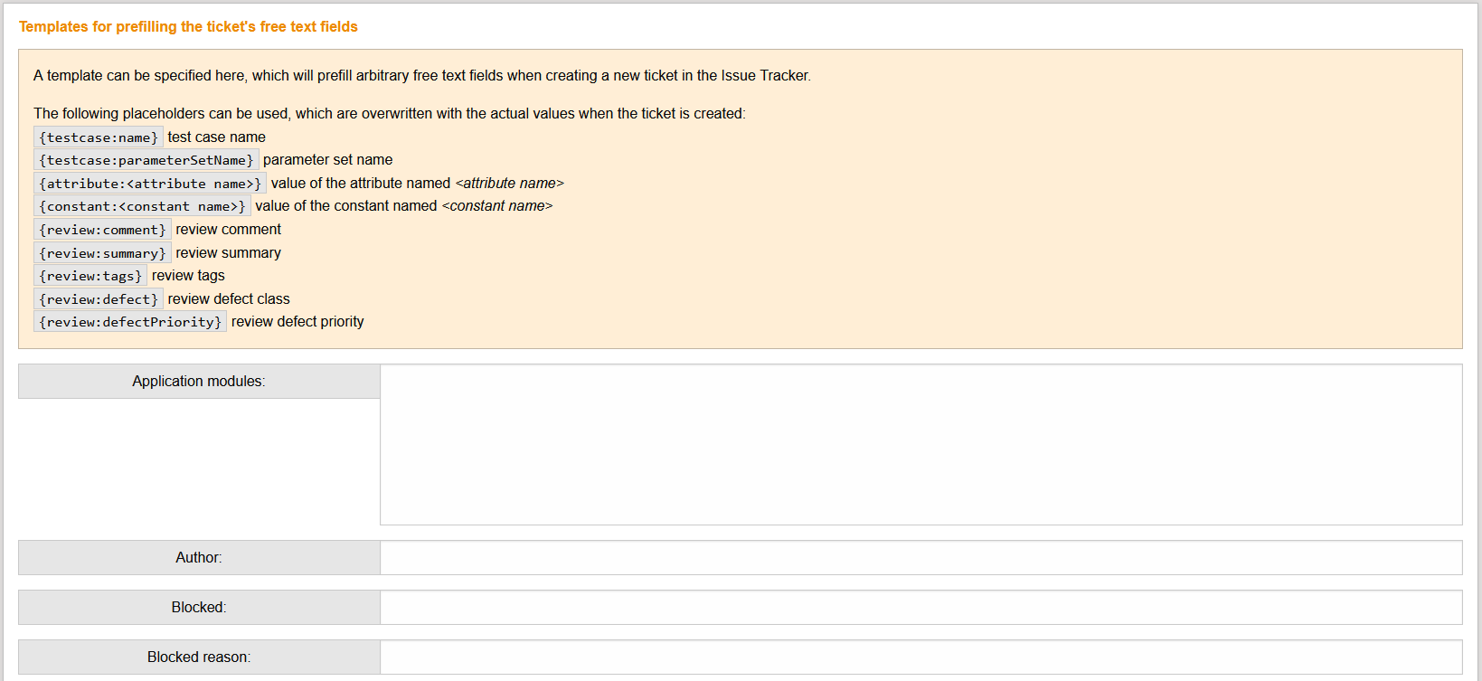 IssueTrackerTemplateExampleSupportForOctane